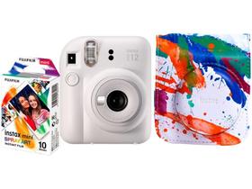 Instax Mini 12 Fujifilm Branca com Pack de 10 Fotos e Bolsa Instax Mini 12 Fujifilm Branca com Pack de 10 Fotos e Bolsa