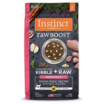 Instinto cru impulsionar a saúde interior Receita livre de grãos com frango real natural seco comida de gato, 5 lb. Saco - Instinct