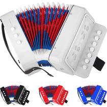 Instrumento musical branco com botão Accordion Azeam Kids de 10 teclas