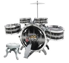 Instrumento Musical Infantil Bateria Rock Star com Banco