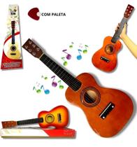 Instrumento Musical Infantil Mini Violão de Madeira Com 6 Cordas