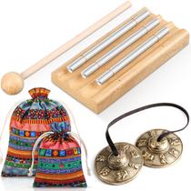 Instrumentos de meditação: conjunto de pratos tibetanos Tingsha Maasechs Instrumentos de meditação: conjunto de pratos tibetanos Tingsha Maasechs