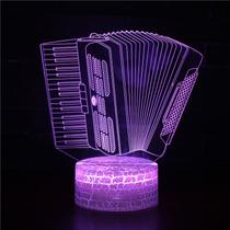 Instrumentos musicais estéreo visuais 3D Night Light, tambor de piano