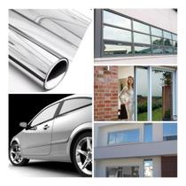 Insulfilm Espelhado Prata 0,50x1,00m Automotiv E Residencial