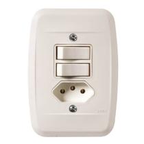 Int. 2 t.s.10a+ tom.2p+t20a 250v c/ placa branco pezzi