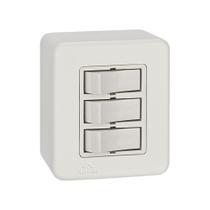 Int. 3 t. s. 10a 250v c/placa bca e caixa simp. bca