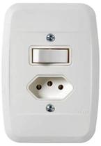 Int. simples 10a+ tom.2p+t20a 250v c/ placa branco pezzi Int. simples 10a+ tom.2p+t20a 250v c/ placa branco pezzi