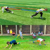 Integrações de faixas elásticas cooperativas de lã elástica, movimento dinâmico, elástica de exercícios, látex, suporte de movimento criativo de 12 pés para atividades em grupo, necessidades especiais, grande coordenação motora