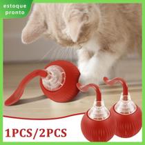 Inteligentes Brinquedos Para Gatos Bola De Rolamento Automática Cauda Falsa Recarregável Elétrico COR:Vermleho2kit:1 u