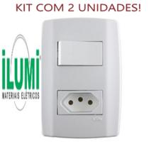 Inter. emb. 1ts+tom 2p+t 20a slim branco 80201 ilumi kit 2 peças