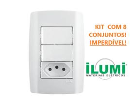 Inter. emb. 2tp+tom 2p+t 20a slim 80301 ilumi kit 8 peças Inter. emb. 2tp+tom 2p+t 20a slim 80301 ilumi kit 8 peças