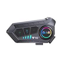 Intercomunicador Bluetooth 5.3 Para Capacete De Moto À Prova d'Água Para Dois Pilotos Com