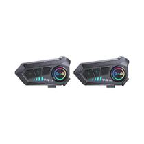 Intercomunicador Bluetooth 5.3 Para Capacete De Moto, Headset Duplo Para 2 Pilotos, Alcance De 300M,