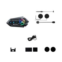 Intercomunicador Bluetooth Para Capacete De Moto Y12 pro V5.4 Chamada Mãos Livres 500M Interfone Intercomunicador Bluetooth Para Capacete De Moto Y12 pro V5.4 Chamada Mãos Livres 500M Interfone