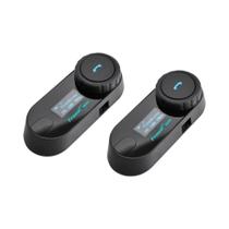 Intercomunicador Bluetooth Para Motocicleta, Fone De Ouvido Sem Fio Com Tela LCD E FM