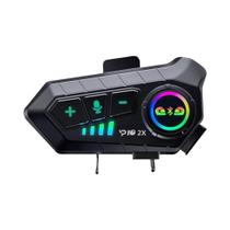 Intercomunicador Bluetooth Para Motocicleta, Headset À Prova d'Água 300m Para 2 Pilotos, Interfone