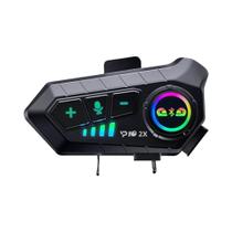 Intercomunicador Bluetooth Para Motocicleta, Headset À Prova d'Água 300m Para 2 Pilotos, Interfone