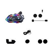 Intercomunicador Bluetooth V5.3 Para Capacete De Moto RGB Light Y20 MAX Com Fone De Ouvido À Prova Intercomunicador Bluetooth V5.3 Para Capacete De Moto RGB Light Y20 MAX Com Fone De Ouvido À Prova