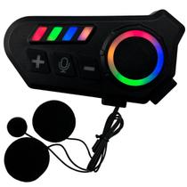 Intercomunicador Capacete Fone Ouvido Bluetooth Headset Rgb Com Controle Voz
