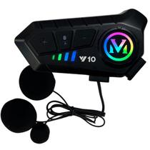 Intercomunicador Capacete Fone Ouvido Bluetooth V10 Com Controle De Voz Led Intercomunicador Capacete Fone Ouvido Bluetooth V10 Com Controle De Voz Led