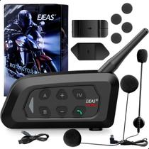 Intercomunicador Capacete Moto Ejeas V4 Plus Fone Bluetooth 1500m Bateria 18hs Conecta Até 4 Redução Ruído Prova D'água