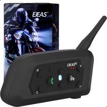 Intercomunicador Ejeas V6 Pro+ Fone Bluetooth Moto Capacete Conecta Até 6 800m Bateria 18hs Redução Ruído Prova D'água