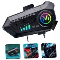 Intercomunicador para Motociclista V10 com LED