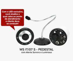 Intercomunicador Pedestal Para Vidro WS IT/07-S com Alerta Sonoro e Luminoso