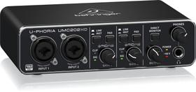 Interface Áudio Behringer UMC202HD U-Phoria Usb P10 XLR/TRS