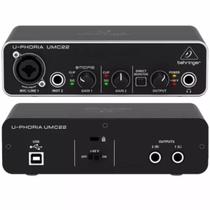 Interface Behringer U-Phoria UMC22 110V/220V Preta - Gravação Completa