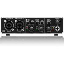 Interface de Audio Behringer 2 canais com pré MIDAS U-Phoria UMC202HD