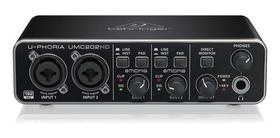 Interface De Áudio Behringer U-phoria Umc202hd Preta