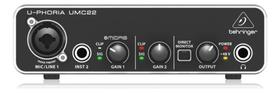Interface De Áudio Behringer U-phoria Umc22 Midas Usb