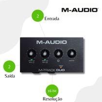 Interface de Áudio M-Track Duo USB de 2 Canais M-audio - Preto