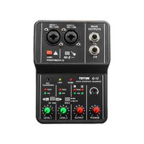 Interface De Audio Mesa De Som Mixer Teyun Placa de Som Q-12 Gravação Usb Pc