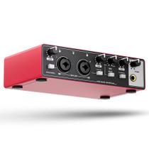 Interface de áudio Tisino 2i2-24 bits/192kHz USB para gravação