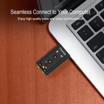 Interface De Áudio USB 7.1 Placa De Som Externa P2 Gamer Notebook PC Windows Linux Mac Plug & Play Interface De Áudio USB 7.1 Placa De Som Externa P2 Gamer Notebook PC Windows Linux Mac Plug & Play