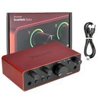Interface De Áudio USB Focusrite Scarlett Solo 4ª Geração Com Software Para Músicos E Estúdios