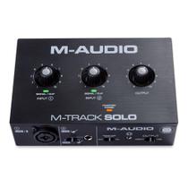 Interface de Áudio USB M-Audio M-Track Solo com Pré-Amplificador Crystal e Phatom Power - Preto - M