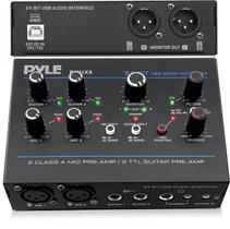Interface de áudio USB Pyle Professional PMUX6 com 48V Phantom Power