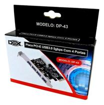 Interface de Dados USB 3.0 PCI-E Dex DP-43 4 Portas 5Gbps Estabilidade Para Mineradoras e Servidores Interface de Dados USB 3.0 PCI-E Dex DP-43 4 Portas 5Gbps Estabilidade Para Mineradoras e Servidores