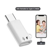 Interface OTG Lightning Para Microfone Lapela TYPE-C Para Smartphone USB-C