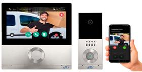 Interfone Apartamento E Residencial Touch Sem Fio Wifi Câmera E Monitor 7 pol App Celular Full HD- Destrava Porta
