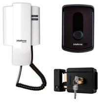 Interfone Intelbras IPR 8010 + Fechadura Elétrica de Sobrepor Intelbras FX 500