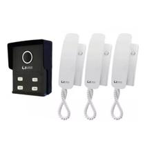 Interfone Porteiro 3 Apartamentos Casa + 3 Fones Lr804 Lider