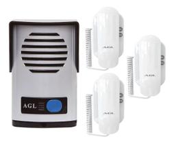 Interfone Porteiro Eletrônico Agl P10s Bivolt C/ 3 Extensão