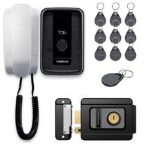 Interfone Porteiro Eletrônico Intelbras Ipr 1010 Id Com 10 Tags Para Abertura e Fechadura Fx 500 e 1 Tags Adesivas