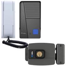 Interfone Porteiro Eletrônico Residencial Hdl Áudio Class Com Fechadura C90 Hdl Cinza