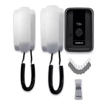 Interfone Porteiro Intelbras Ipr 1010 Id Com 01 Extensão Cor Preto Preto Bivolt e 10 Tags
