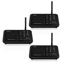 Interfone Sem Fio Wuloo Kit com 3 Unidades Alcance de 1,6 km 10 Canais